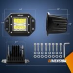 Nilight 2PCS 42W Flush Mount LED Pods Spot Flood Combo Beam Driving Light Backup Light Reverse Light Grill Mount Light with Wiring Harness Kit -2 Leads - Image 3