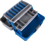 Flambeau Outdoors 6382TB 2-Tray Tackle Box - Classic Fishing Lure Storage Organizer, Medium Portable Tackle Box, 15 Tray Compartments, Blue/Gray - Image 4