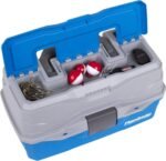 Flambeau Outdoors 6382TB 2-Tray Tackle Box - Classic Fishing Lure Storage Organizer, Medium Portable Tackle Box, 15 Tray Compartments, Blue/Gray - Image 5