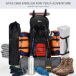 90L Hiking Backpack, Camping Travel Backpack with Rain Cover Lightweight Travel Daypack for Climbing Camping Touring (Black) - Image 3