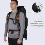 90L Hiking Backpack, Camping Travel Backpack with Rain Cover Lightweight Travel Daypack for Climbing Camping Touring (Black) - Image 7