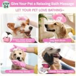 Dog Brush for Shedding 13pcs Bath Grooming Kit with Pet Nail Clipper and File - Dog Bath Brush Cat Grooming Supplies, Dematting Comb Bath Brush Shampoo Scrubber for Dogs and Cats - Image 5