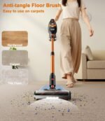 Cordless Vacuum Cleaner for Home, 45Kpa Stick Vacuum, Max 80mins Runtime, 1.5L Dust Cup, Rechargeable Lightweight Handheld Vacuum for Carpet/Hardwood Floor/Pet Hair/Car (Sunset Orange) - Image 5