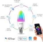 LVWIT Smart Light Bulb, WiFi Chandelier LED Bulb, E12 Base, 4.9W, 470Lm, 2Pk, Color Changing, Dimmable, Compatible with Alexa, Google Home, No Hub Required, B11, Warm White, 50000hrs Life - Image 3
