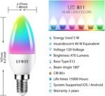 LVWIT Smart Light Bulb, WiFi Chandelier LED Bulb, E12 Base, 4.9W, 470Lm, 2Pk, Color Changing, Dimmable, Compatible with Alexa, Google Home, No Hub Required, B11, Warm White, 50000hrs Life - Image 4