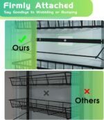 Over The Door Pantry Organizer, Pantry Storage and Organization, 6-Tier Adjustable Hanging Baskets, Metal Wall Mount Spice Rack Seasoning Shelves for Home & Kitchen, Laundry Bathroom - Black - Image 4