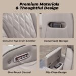 Signature Design by Ashley Boyington Contemporary Leather Match Power Reclining Loveseat with Console and USB Charging Ports, LED Lights and Adjustable Headrest, Light Gray - Image 5