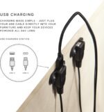 Signature Design by Ashley Boyington Contemporary Leather Match Power Reclining Loveseat with Console and USB Charging Ports, LED Lights and Adjustable Headrest, Light Gray - Image 11