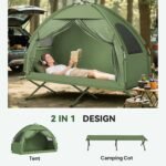 Outsunny Camping Tent Cot, Single Person Folding Cot Combo, Off-Ground Tent, Covered Outdoor Bed with Carry Bag for Hiking, Camping - Image 4