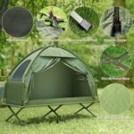 Outsunny Camping Tent Cot, Single Person Folding Cot Combo, Off-Ground Tent, Covered Outdoor Bed with Carry Bag for Hiking, Camping - Image 5