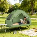 Outsunny Camping Tent Cot, Single Person Folding Cot Combo, Off-Ground Tent, Covered Outdoor Bed with Carry Bag for Hiking, Camping - Image 7