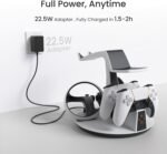 KIWI design D2 3-in-1 Controller Charging Station for PSVR2 and PS5 with VR Display Stand and LED-Charging Indicator - Image 5
