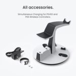 KIWI design D2 3-in-1 Controller Charging Station for PSVR2 and PS5 with VR Display Stand and LED-Charging Indicator - Image 7