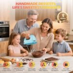 WADODO 7-Speed Electric Hand Mixer – Portable Food Mixer Kitchen Mixer with 304 *(1x Whisk, 2x Beater, 2x Dough hook) for Baking Cakes, Cream, Blue - Image 3