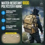 PLUSINNO Cooler Fishing Backpack with Rod Holders 45L Large Water-resistant Fishing Tackle bag Store Fishing Gear Fishing Gifts for Men Father, Sport Bags - Image 9