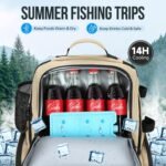 PLUSINNO Cooler Fishing Backpack with Rod Holders 45L Large Water-resistant Fishing Tackle bag Store Fishing Gear Fishing Gifts for Men Father, Sport Bags - Image 10