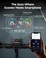 ECOROAD Electric Scooter Adults ES4/ES6, 800/1000W Motor & 25/31MPH Portable E-Scooter, 25/31 Miles Range, 8.5/10" Off-Road Pneumatic Tires, Dual Suspension & Brakes System, RGB Lights & APP Control - Image 5