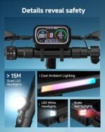 ECOROAD Electric Scooter Adults ES4/ES6, 800/1000W Motor & 25/31MPH Portable E-Scooter, 25/31 Miles Range, 8.5/10" Off-Road Pneumatic Tires, Dual Suspension & Brakes System, RGB Lights & APP Control - Image 6