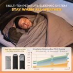 KingCamp 3-in-1 Sleeping Bag for Adults Cold & Warm Weather, XL Size for Big & Tall Individuals, Waterproof, Flannel Lining, Extra Length-Ideal for Camping & Backpacking - Image 4