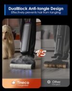 Tineco Floor One S9 Artist Steam Wet Dry Vacuum Cleaner, High-Temp Steam Cleaning, 22kPa Suction, 360° SmoothDrive, Anti-Tangle Design, 185°F Flashdry, Long Runtime, 180° Lay-Flat - Image 4
