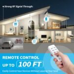 Remote Control Outlet with 2 Independent Control Sockets, Wireless Remote Light Switch Set, Remote Outlet Plug Up to 100 FT Range, FCC Certified, 15A/1875W, White (2 Outlets + 1 Remote) - Image 4