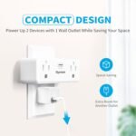 Remote Control Outlet with 2 Independent Control Sockets, Wireless Remote Light Switch Set, Remote Outlet Plug Up to 100 FT Range, FCC Certified, 15A/1875W, White (2 Outlets + 1 Remote) - Image 5