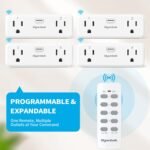 Remote Control Outlet with 2 Independent Control Sockets, Wireless Remote Light Switch Set, Remote Outlet Plug Up to 100 FT Range, FCC Certified, 15A/1875W, White (2 Outlets + 1 Remote) - Image 6