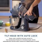 GE Tilt-Head Electric Stand Mixer | 7-Speed, 350-Watt Motor | Includes 5.3-Quart Bowl, Flat Beater, Dough Hook, Wire Whisk & Pouring Shield | Countertop Kitchen Essentials | Sapphire Blue - Image 6