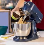 GE Tilt-Head Electric Stand Mixer | 7-Speed, 350-Watt Motor | Includes 5.3-Quart Bowl, Flat Beater, Dough Hook, Wire Whisk & Pouring Shield | Countertop Kitchen Essentials | Sapphire Blue - Image 7