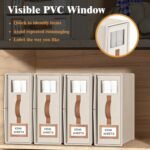 4 Pack Foldable Bed Sheets Set Organizers and Storage(King & Queen Size),Linen Fabric Closet Organizers with Window,Folding Bedding Storage Box for Bedsheets and Pillow Cube Organizer-Beige - Image 5
