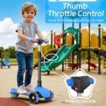 VOLPAM C001 Electric Scooter for Kids, 80W Motor, Max Safe Speed 5MPH, 3 Adjustable Height, Lean-to-Steer, 3.5" Lighted Up Wheel, Foldable Scooter for Boys & Girls, Max Load 110lbs - Image 5