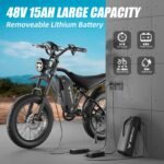 BG-S Electric Bike for Adults – 20"x4.5" Fat Tire, 1200W Motor, 48V 15Ah Battery, 7-Speed, Dual Disc Brakes for Off-Road and City Riding - Image 4