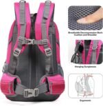 Hiking Backpack Camping 40L Outdoor Daypack Lightweight Travel Backpack with Rain Cover for Women Men (Pink) - Image 5