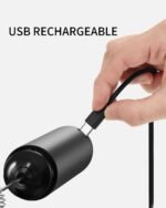 CIRCLE JOY Rechargeable Milk Frother Hanheld, Dual Coil Whisk Head Electric Coffee Frother, Portable Hand Frother Wand Drink Mixer for Matcha Lattes Cappuccino, Kitchen Gifts, Black - Image 5