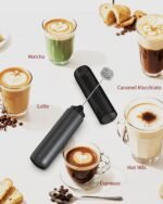 CIRCLE JOY Rechargeable Milk Frother Hanheld, Dual Coil Whisk Head Electric Coffee Frother, Portable Hand Frother Wand Drink Mixer for Matcha Lattes Cappuccino, Kitchen Gifts, Black - Image 7