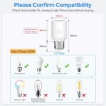 LoraTap Smart Wi-Fi Light Bulb Socket Adapter, Voice for Alexa/Google, Smart Life App Group & Timer, 60W Max, Incandescent Compatible, E26/E27, 2 Pack - Image 7