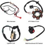 Complete Electrics Wiring Harness Kit, Coil Stator Solenoid Relay CDI Spark Plug for 4 Wheelers Stroke ATV 50cc 70cc 90cc 110cc 125cc Go Kart Pit Quad Dirt Buggy Bike Parts - Image 5