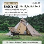 OneTigris Smokey HUT Hot Tent with Stove Jack, Ultralight 4 Season Tipi Tent with Snow Skirt & Detachable Floor for Camping, Hiking, Bushcraft, Backpacking - Image 3