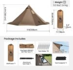 OneTigris Smokey HUT Hot Tent with Stove Jack, Ultralight 4 Season Tipi Tent with Snow Skirt & Detachable Floor for Camping, Hiking, Bushcraft, Backpacking - Image 6