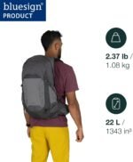 Osprey Talon 22L Men's Lightweight Hiking Backpack - Small Daypack for Travel & Camping, White/Black - Image 3