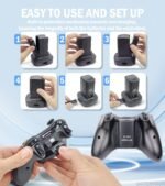 2Pack 4800mAh Rechargeable Battery Compatible with Xbox 360 Controller, Dual Charging Station Dock Charger Compatible with Xbox 360 Controller Battery Pack - Image 5