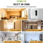 MAILCOS 12 Pack 6 Inch 5CCT Ultra-Thin LED Recessed Ceiling Light with Junction Box, 2700K-5000K Selectable, 1050LM High Brightness, Dimmable Canless Wafer Downlight, 12W 120V, ETL - Image 3