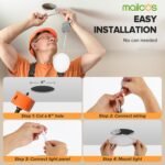 MAILCOS 12 Pack 6 Inch 5CCT Ultra-Thin LED Recessed Ceiling Light with Junction Box, 2700K-5000K Selectable, 1050LM High Brightness, Dimmable Canless Wafer Downlight, 12W 120V, ETL - Image 6