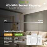 MAILCOS 12 Pack 6 Inch 5CCT Ultra-Thin LED Recessed Ceiling Light with Junction Box, 2700K-5000K Selectable, 1050LM High Brightness, Dimmable Canless Wafer Downlight, 12W 120V, ETL - Image 7