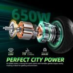 Electric Scooter for Adults, 500W/650W Motor, Up to 19 MPH and 25 Miles Long-Range, 10" Pneumatic Tires, Folding E Scooter with Fingerprint Unlocking and APP, Ideal for Safe Commuting - Image 4