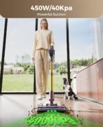 Cordless Vacuum Cleaner, 450W 40KPA Vacuum Cleaners for Home, 45 Mins Lightweight Stick Vacuum with LED Display, Anti-Tangle, Rechargeable Battery Vacuum for Carpet,Pet Hair,Hardwood Floor - Image 3