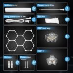 Hexagon Garage Lights, High Brightness 168W 6500K 18480Lumens Honeycomb Hexagon Led Garage Light 5 Grid for Garage, Auto Beauty Shop, Car Detailing Shop, Workshop - Image 3