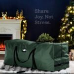 ZOBER 600D Oxford Fabric Rolling Christmas Tree Storage Bag - Fits 7.5 Ft Artificial Trees - Waterproof Christmas Tree Bag For Storage Box For Xmas, Durable Handles and Wheels - Card Slot - Green - Image 3