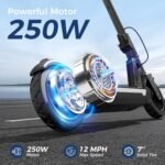 isinwheel S7 Electric Scooter for Kids Ages 8-14, 250W Foldable and 3 Adjustable Heights Kids Electric Scooter with 3 Speeds (5/8/12 Mph), Cruise Control, LED Display, Gift for Kid - Image 3