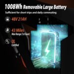 Tuttio Electric-Dirt-Bike Teens Adults - 48V 21AH Electric-Bike 14"/12" Fat Tire Off Road E-Bike High Torque Mini E Bicycle Motorcycle Dirt Bike - Image 4